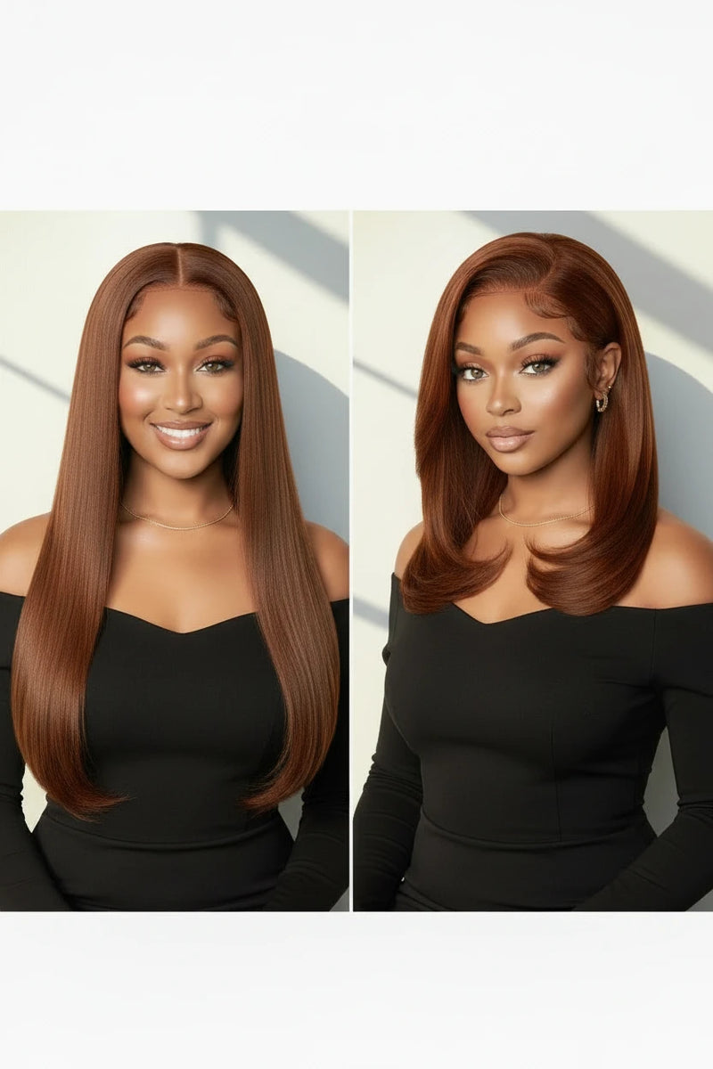 Human hair straight wig